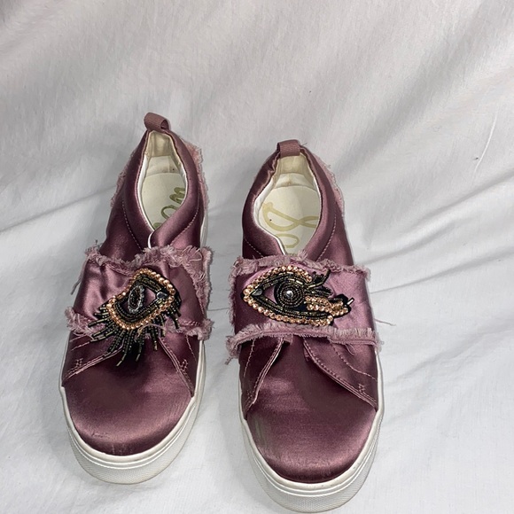 Sam Edelman Shoes - Size 8 Sam Edelman Satin Beaded Sneakers! Like new!
